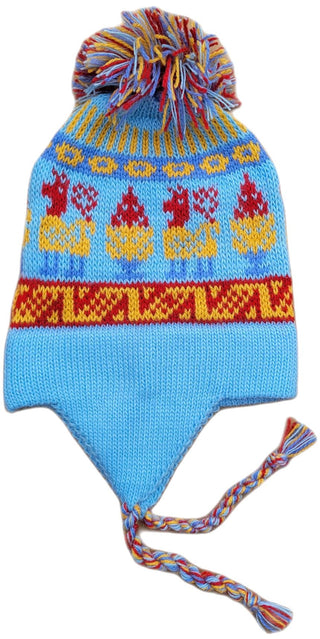Alpaca Infant Toddler Chullo Hat - Choice Alpaca Products-Chullo_Infant_4T-lightblue