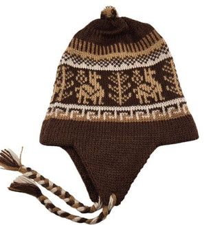 Alpaca Infant Toddler Chullo Hat - Choice Alpaca Products-Chullo_Infant_4T-redbrown