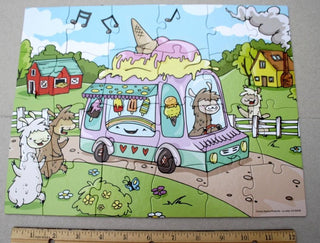 Alpaca Jigsaw Puzzle - Ice Cream Treat - Choice Alpaca Products-IceCrmPuzzle