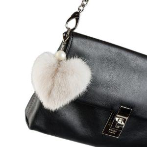 Alpaca Love Heart Shaped Fur Keychain - Choice Alpaca Products-heart-fuzzball-fawn