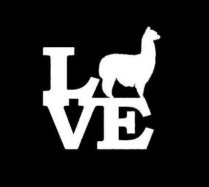 Alpaca Love Vinyl Window Sticker FUN White 