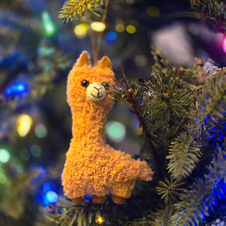 Alpaca Puff Plush Ornaments - Choice Alpaca Products-Mrq-plush-ornament-gold-1