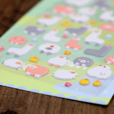 Alpaca & Sheep 3D Stickers Fun 