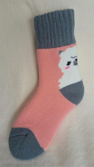 Alpaca Slumber Socks - Choice Alpaca Products-HLT-Slumber-1-Pink-Crew
