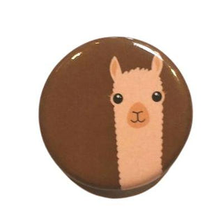 Alpaca Watching Button Pin - Choice Alpaca Products-AlpWatchingPin