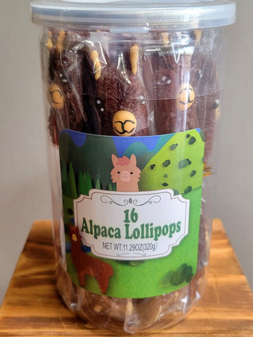 Alpaca Watching Lollipops FUN Chocolate - Jar of 16 