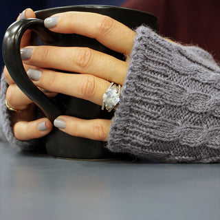 02100W_SteelBlue-Alpaca Wrist Warmers Cabled