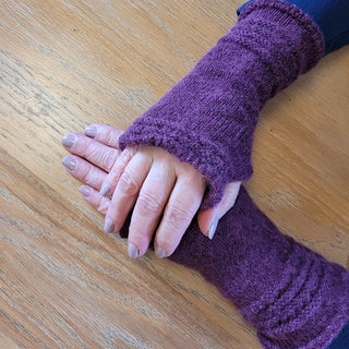 Alpaca Wrist Warmers Eyelet - Choice Alpaca Products-Eyelet-Mulberry