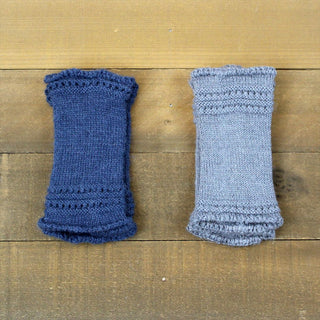 Alpaca Wrist Warmers Eyelet - Choice Alpaca Products-Eyelet-SlateGrey