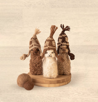 Alpacadorable Hand Made Baby Alpaca Ornaments - Choice Alpaca Products-AK_ornament-black