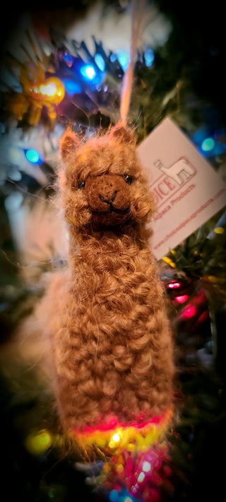 Alpacadorable Hand Made Baby Alpaca Ornaments - Choice Alpaca Products-AK_ornament-black