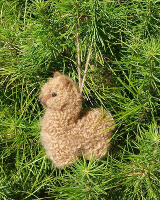 Alpacadorable Hand Made Baby Alpaca Ornaments - Choice Alpaca Products-AK_ornament-brown