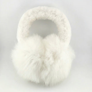 Baby Alpaca Ear Muffs Hat White 