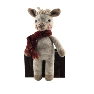 Baby Alpaca Knit Doll with Scarf Toy 