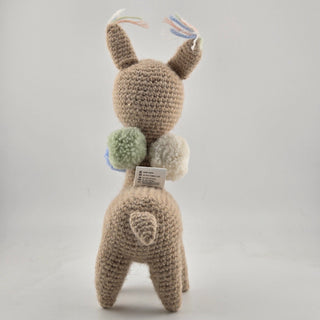 Baby Alpaca Knit Figure with Pom-Pom Necklace Toy 