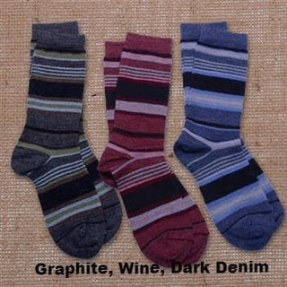 Bamboo Stripe Crew Alpaca Socks - Purely Alpaca