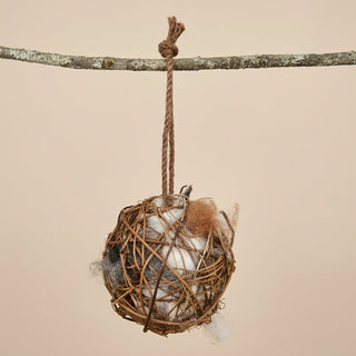 -Bird Nesting - Alpaca Fleece Filled Natural Vine Ball