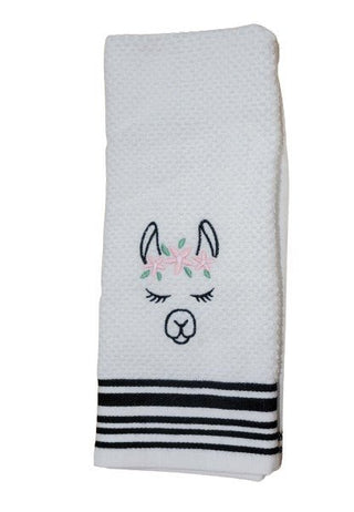 Blissful Alpaca Kitchen Towels - Choice Alpaca Products-pjtowelwhiteblack