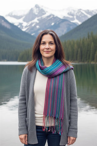 Brilliant Runway Alpaca Scarf - Choice Alpaca Products-brilliant_quechuan_sunset
