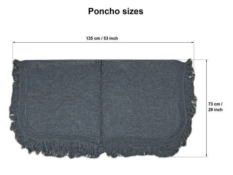 Cape Wrap Solid Alpaca Poncho Poncho Med Grey 