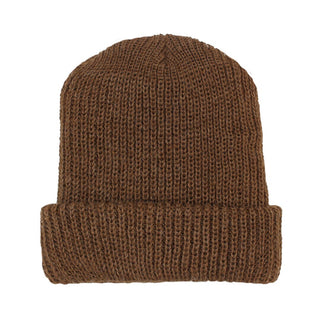 Cardigan Knit Beanie Hat Brown 