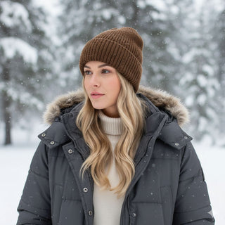 Cardigan Knit Beanie - Choice Alpaca Products-NEAFP-cardigan-beanie-fawn