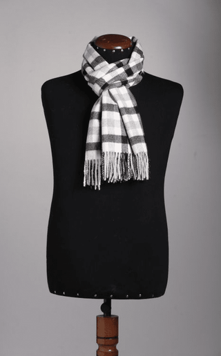 Checkered-red-Checkered Baby Alpaca Scarf