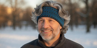 Checkered USA Made Alpaca Headband - Choice Alpaca Products-check-grey-sandstone