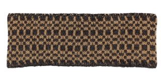 Checkered USA Made Alpaca Headband Hat Grey w Sandstone Accents 