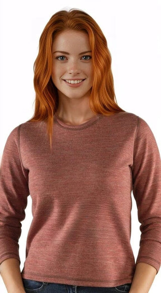 Classic Crew Lightweight Alpaca Sweater - Choice Alpaca Products-A20369-XSm
