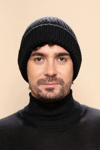 Classic Knitted 100% Baby Alpaca Hat - Choice Alpaca Products-K10Z918P0000-H910001-Black