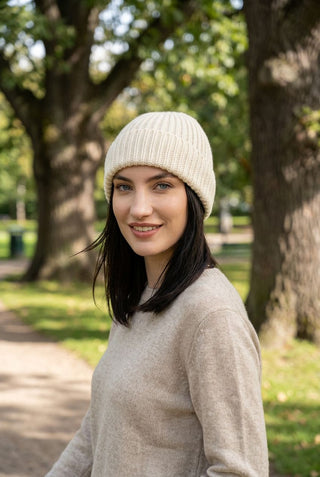 K10Z918P0000-0080001-Ivory-Classic Knitted 100% Baby Alpaca Hat
