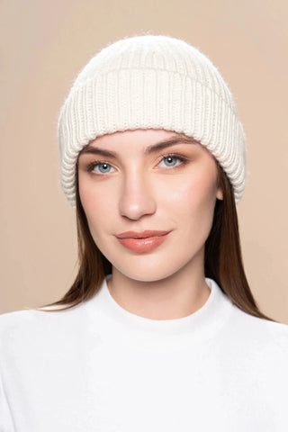K10Z918P0000-0080001-Ivory-Classic Knitted 100% Baby Alpaca Hat