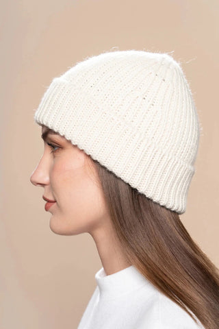 K10Z918P0000-0080001-Ivory-Classic Knitted 100% Baby Alpaca Hat