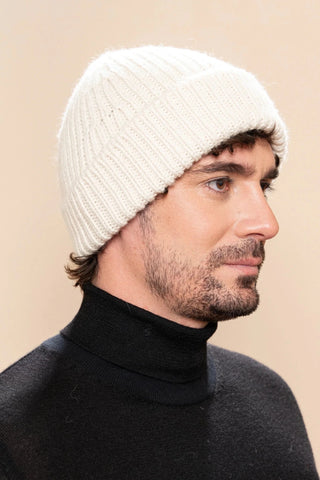 K10Z918P0000-0080001-Ivory-Classic Knitted 100% Baby Alpaca Hat