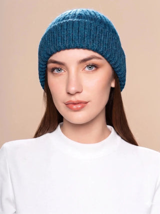 K10Z918P0000-T5B0045-Deep Aqua-Classic Knitted 100% Baby Alpaca Hat
