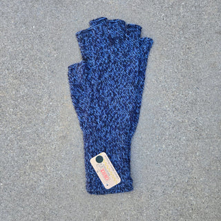 Colorful 100% Alpaca Fingerless Knit Alpaca Gloves - Choice Alpaca Products-440-md-blue-melange