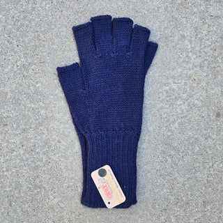 Colorful 100% Alpaca Fingerless Knit Alpaca Gloves Gloves Medium Fingerless Navy