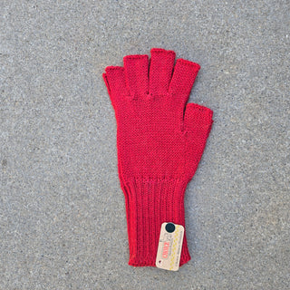 Colorful 100% Alpaca Fingerless Knit Alpaca Gloves Gloves XLarge Fingerless Red