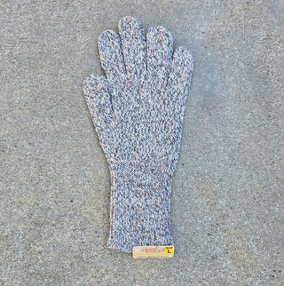 Colorful 100% Alpaca Full Fingered Knit Alpaca Gloves - Choice Alpaca Products-441-lg-tanwhitemelange