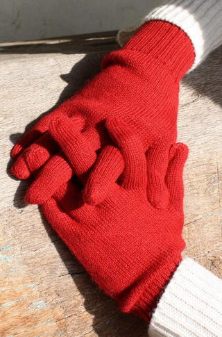 Colorful 100% Alpaca Full Fingered Knit Alpaca Gloves - Choice Alpaca Products-441-md-black