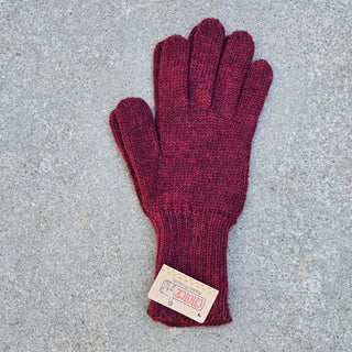 Colorful 100% Alpaca Full Fingered Knit Alpaca Gloves - Choice Alpaca Products-441-med-redmelange