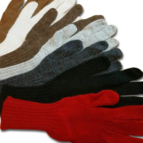 Colorful 100% Alpaca Full Fingered Knit Alpaca Gloves Gloves Large Silver Grey 
