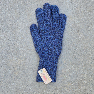 Colorful 100% Alpaca Full Fingered Knit Alpaca Gloves Gloves Medium Blue/Grey Melange 