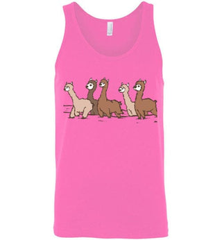 Curious Alpacas Canvas Unisex Tank Shirts & Tops Neon Pink S 