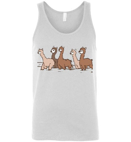Curious Alpacas Canvas Unisex Tank Shirts & Tops White S 