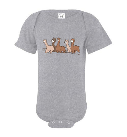 Curious Alpacas Infant Fine Jersey Bodysuit Shirts & Tops Heather NB 