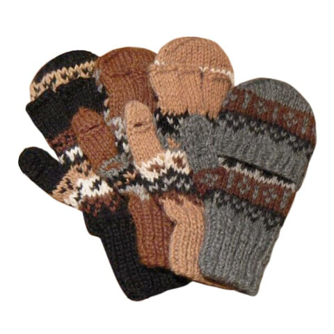 Deluxe Hand Knit Hooded Kids Alpaca Gloves ("Glittens") - Purely Alpaca