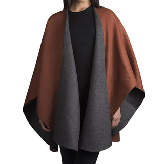 Double Face Alpaca Ruana - Choice Alpaca Products-O-S12973-1
