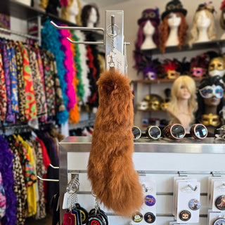 Fur Alpaca Tail, with clasp - Choice Alpaca Products-alpaca_tail-drkfawn